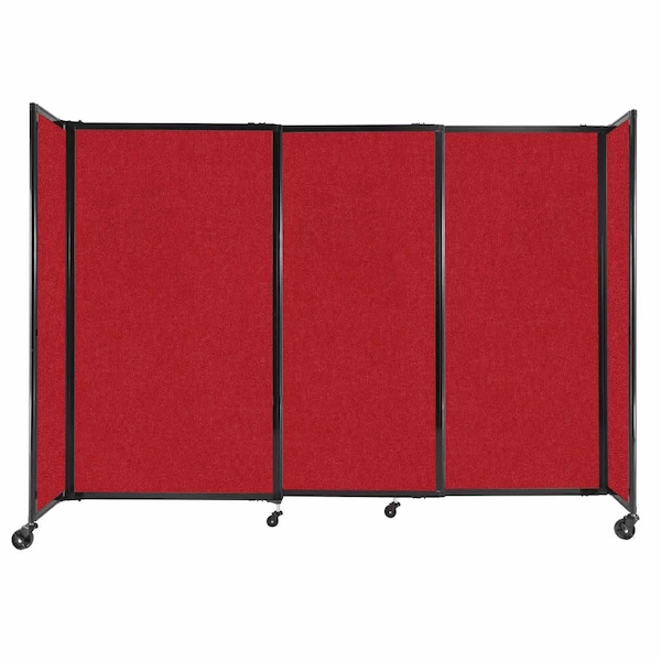 StraightWall Sliding Portable Partition 7'2" x 5' Red Fabric